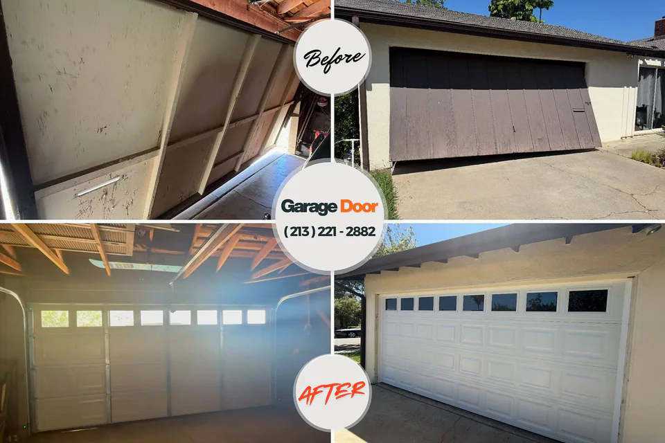 Before and after: garage door repair Willacoochee, GA